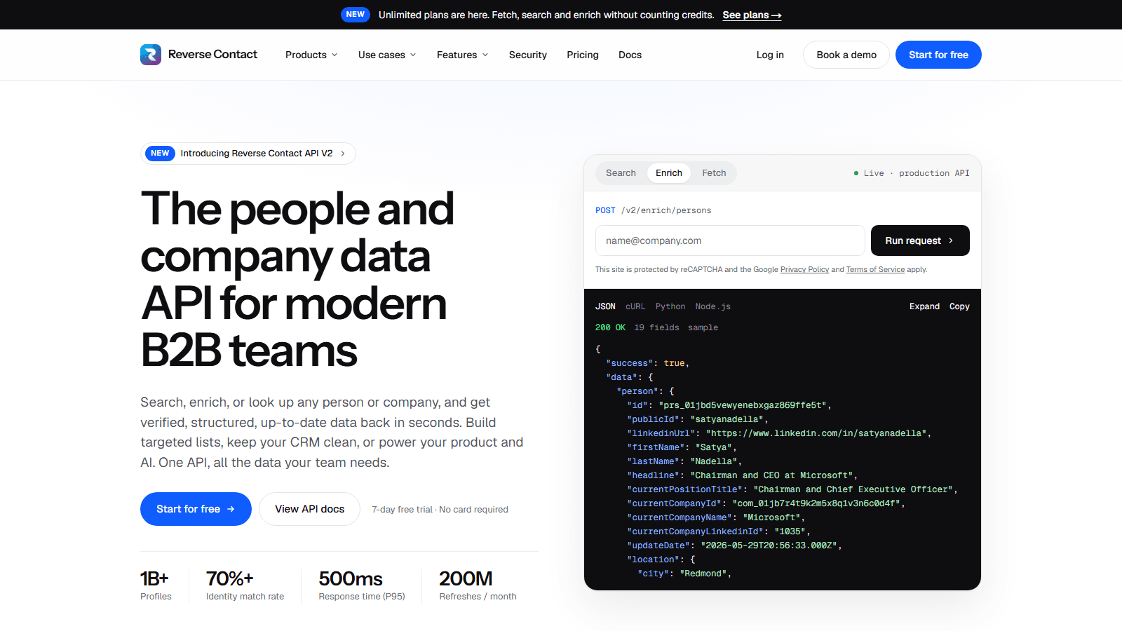 Reverse Contact as a top AI prospecting data API